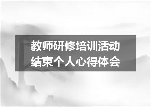 教师研修培训活动结束个人心得体会