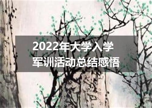 2022年大学入学军训活动总结感悟