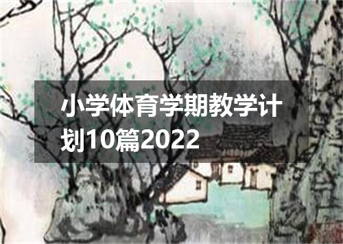 小学体育学期教学计划10篇2022