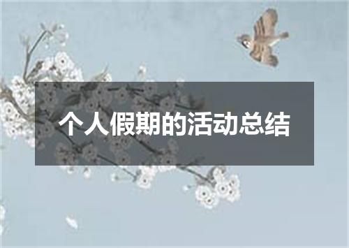 个人假期的活动总结