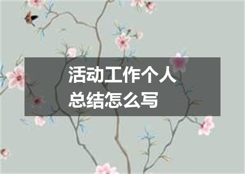 活动工作个人总结怎么写