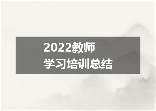 2022教师学习培训总结