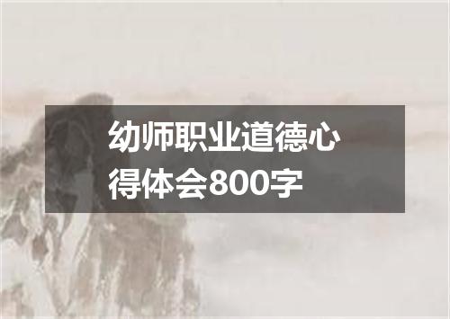 幼师职业道德心得体会800字