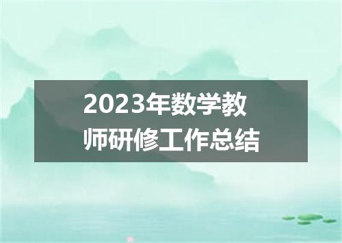 2023年数学教师研修工作总结