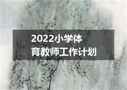 2022小学体育教师工作计划
