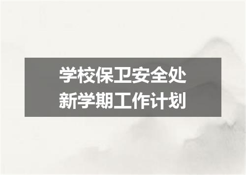 学校保卫安全处新学期工作计划