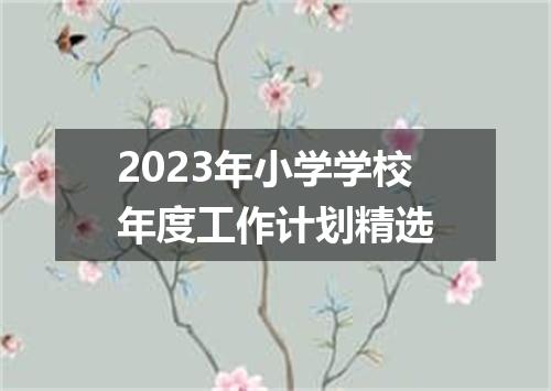 2023年小学学校年度工作计划精选