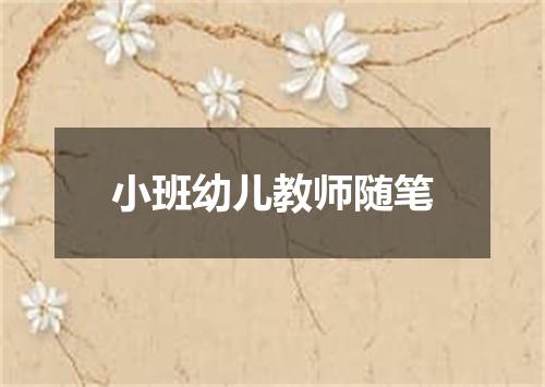 小班幼儿教师随笔
