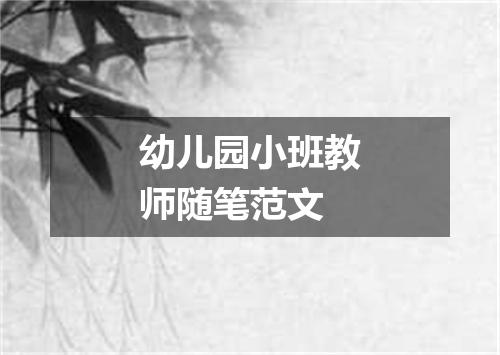 幼儿园小班教师随笔范文