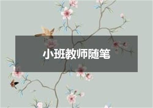 小班教师随笔