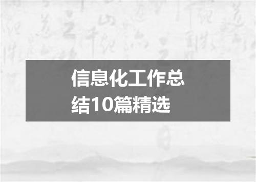 信息化工作总结10篇精选