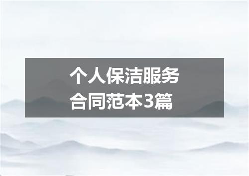 个人保洁服务合同范本3篇