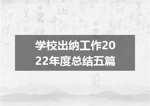 学校出纳工作2022年度总结五篇