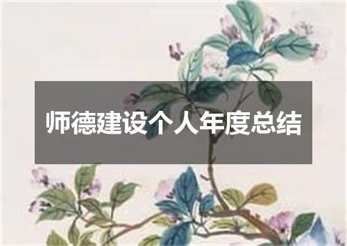 师德建设个人年度总结