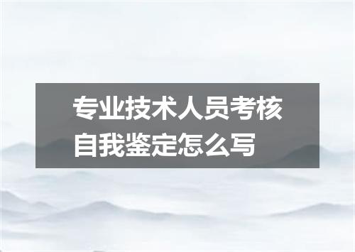 专业技术人员考核自我鉴定怎么写