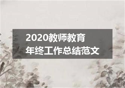 2020教师教育年终工作总结范文