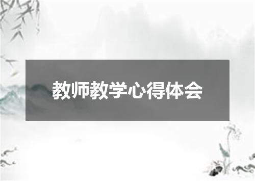 教师教学心得体会