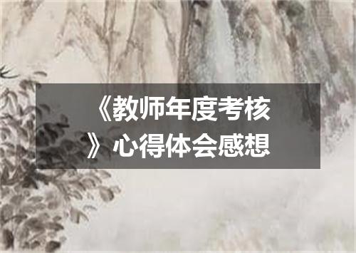 《教师年度考核》心得体会感想