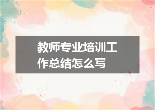 教师专业培训工作总结怎么写