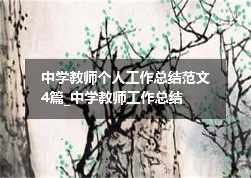 中学教师个人工作总结范文4篇_中学教师工作总结