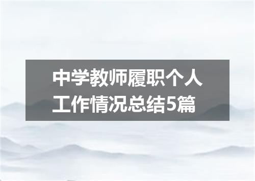 中学教师履职个人工作情况总结5篇