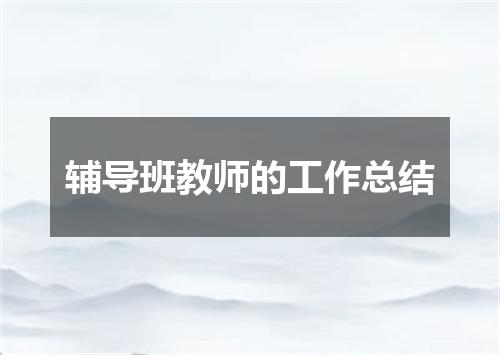 辅导班教师的工作总结