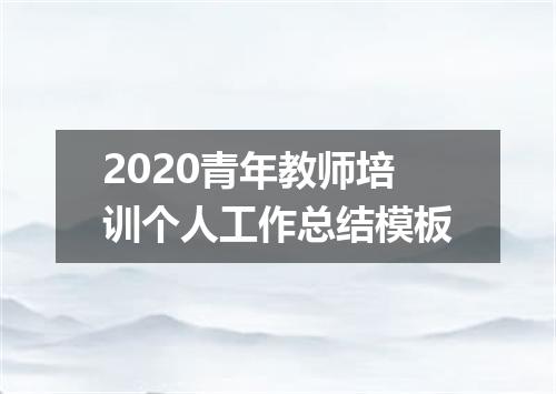 2020青年教师培训个人工作总结模板