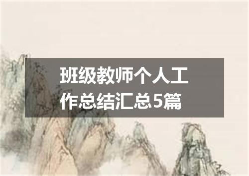 班级教师个人工作总结汇总5篇