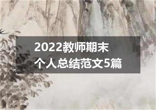 2022教师期末个人总结范文5篇