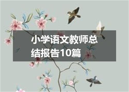 小学语文教师总结报告10篇