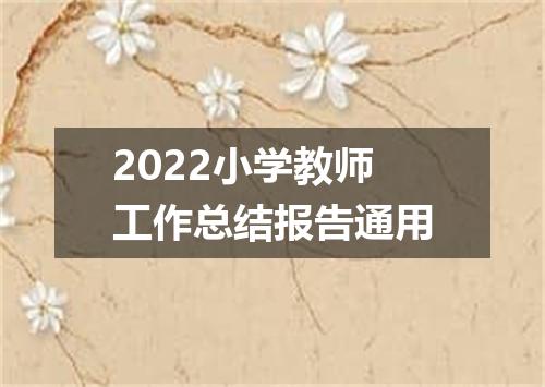 2022小学教师工作总结报告通用