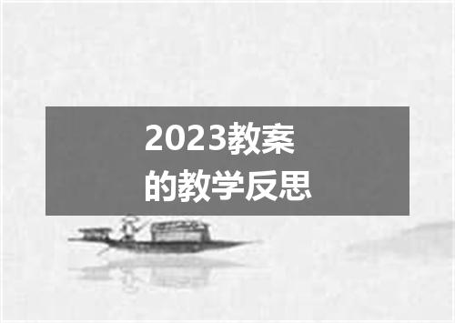 2023教案的教学反思