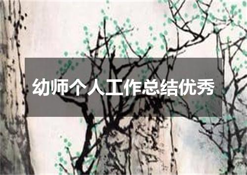 幼师个人工作总结优秀