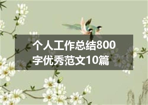 个人工作总结800字优秀范文10篇