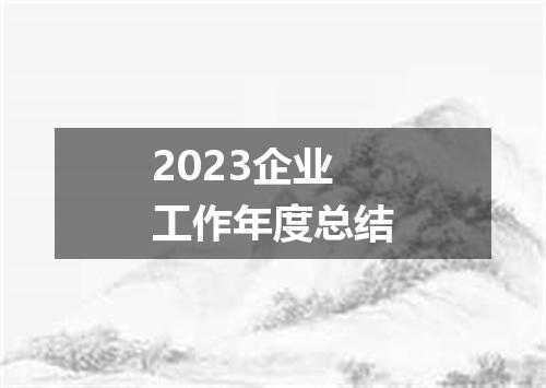 2023企业工作年度总结