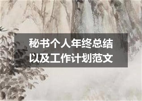 秘书个人年终总结以及工作计划范文