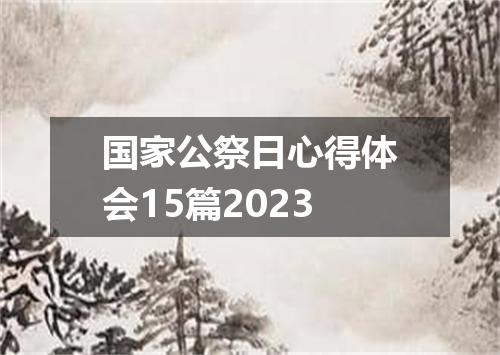 国家公祭日心得体会15篇2023