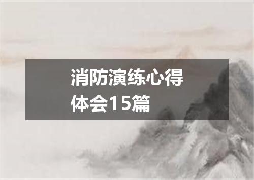 消防演练心得体会15篇