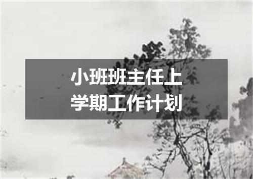 小班班主任上学期工作计划