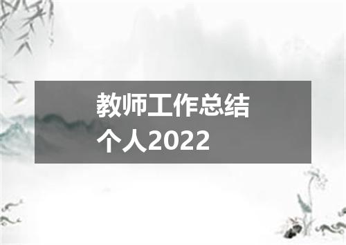 教师工作总结个人2022