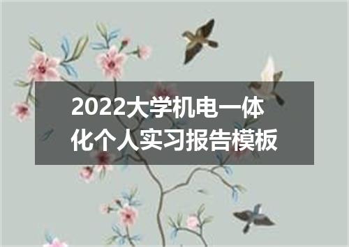 2022大学机电一体化个人实习报告模板
