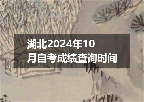 湖北2024年10月自考成绩查询时间