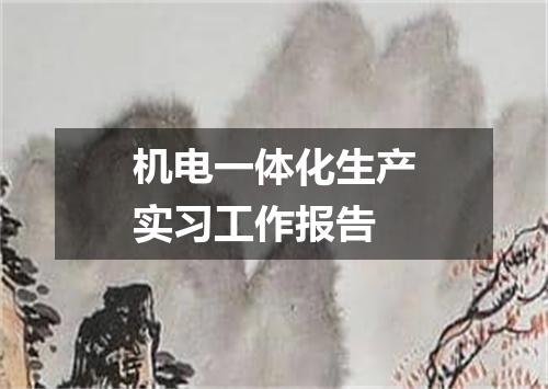 机电一体化生产实习工作报告