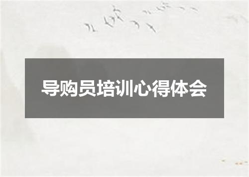 导购员培训心得体会