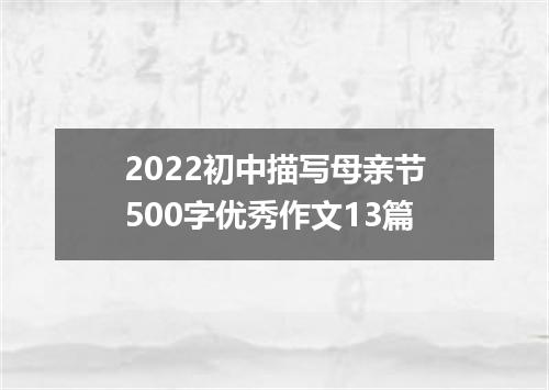 2022初中描写母亲节500字优秀作文13篇