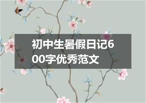 初中生暑假日记600字优秀范文