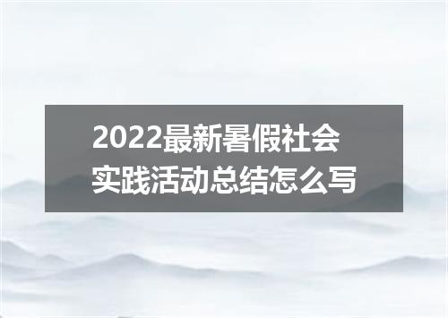 2022最新暑假社会实践活动总结怎么写