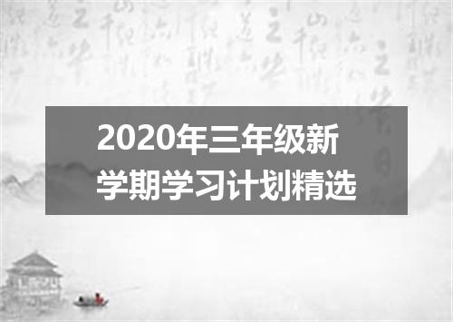 2020年三年级新学期学习计划精选