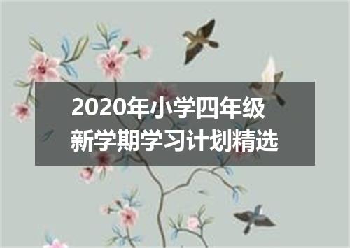 2020年小学四年级新学期学习计划精选