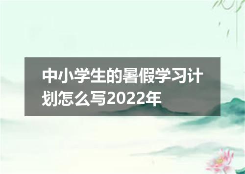 中小学生的暑假学习计划怎么写2022年